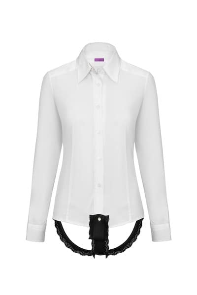 Damen Stryps ZAMANI-Ultimativer Hemdenhalter und Blusenhalter, Schwarz mit Spitze